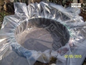 Оплетаем покрышку полиэтиленом